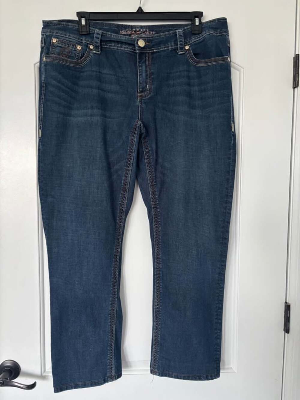 Melissa McCarthy Seven7 Jeans Womens Plus 20W Classic Straight Leg Blue Stretch